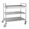 Vogue Deep Tray Clearing Trolley 3 Tier St/St - 855x535x940mm