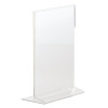 MENU / ACRYLIC -A5 PORTRAIT - NOTICE HOLDER -UPRIGHT - WIDE BASE-FREE STANDING - PER EACH