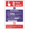 Fire Alarm/Fire Action - 300x200mm (Self Adhesive)