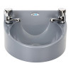Basix Polycarbonate Wash hand Basin (Grey) c/w Dome head Taps