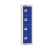 Personal Effects Lockers 4 Door (Blue) Padlock/Flat Top (Direct)