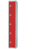 300mm Deep Locker 5 Door Combi Lock) Red with Sloping Top (Direct)