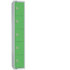 300mm Deep Locker 5 Door (Coin Return) Green with Sloping Top (Direct)