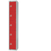 450mm Deep Locker 5 Door (Coin Return) Red with Sloping Top (Direct)
