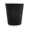 Fiesta Hot Cups Ripple Wall Black - 228ml (8oz) (Sleeve 25)