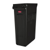 Rubbermaid Slim Jim Container with Venting Channels Black - 87Ltr