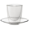 Double Walled Cappuccino Glass & Saucer - 220ml 7.7oz (Box 6)