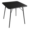 Bolero 700mm Slatted Square Steel Table (Black)