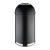 Bolero Steel Bullet Bin with Open Lid (Black) - 40Ltr