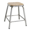 Bolero Galvanised Low Stool with Wooden Seatpad (Pack 4)