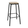 Bolero Black High Stool with Wooden Seatpad (Pack 4)