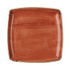 Churchill Stonecast Deep Square Plate Spiced Orange - 10.25" (Box 6) (Direct)