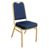 Bolero Banqueting Chair Squared Back Gold Frame Blue Plain Cloth (Pack 4)