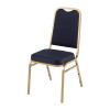 Bolero Banqueting Chair Squared Back Gold Frame Blue Plain Cloth (Pack 4)