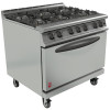 Falcon Dominator Plus Six Burner Range with Drop Dwn Door c/w castorsLPG(Direct)
