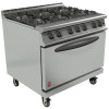 Falcon Dominator Plus Six Burner Range with Drop Dwn Door c/w castorsLPG(Direct)
