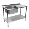 Holmes Sink Single L/H Bowl Single R/H Drainer Welded - 1200x900x600mm (Direct)