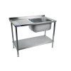 Holmes Sink Single R/H Bowl Single L/H Drainer Welded - 1200x900x650mm (Direct)