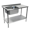 Holmes Sink Single L/H Bowl Single R/H Drainer Welded - 1500x900x700mm (Direct)