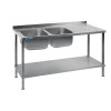 Holmes Sink Double Bowl Single R/H Drainer Welded - 1800x900x650mm (Direct)