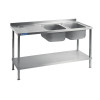 Holmes Sink Double Bowl Single L/H Drainer Welded - 1800x900x700mm (Direct)