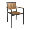 Bolero Steel & Acacia ArmChair (Pack 4)