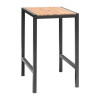Bolero Steel & Acacia Square Bar Table - 600mm