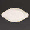 Churchill Stonecast Barley White Oval Eared Dish 8 1/8x4 3/8" (Box 6) (Direct)