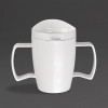 Kristallon Heritage White Double Handled Mug with Lid - 10oz (Box 4)