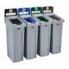 Rubbermaid SJRS 4 Strm bund - General (Blk)/ Compost (Br)/ Mixed(Gn)/ Paper(Blu)