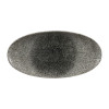 Churchill Raku Quartz Black Oval Chefs Plate 13 3/4x6 3/4" (Box 6) (Direct)