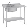 Vogue St/St Single Bowl Sink R/H Drainer - 1000mm