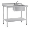 Vogue St/St Single Bowl Sink L/H Drainer - 1000mm