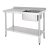 Vogue St/St Single Bowl Sink L/H Drainer - 1200mm
