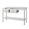 Vogue St/St Double Bowl Sink R/H Drainer - 1500mm