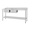 Vogue St/St Double Bowl Sink R/H Drainer - 1800mm