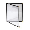 A4 Four Card American Style Menu Holder Black