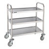 Vogue 3 Tier Flat Pack Trolley St/St - 710Lx405Wx810mmH