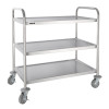 Vogue 3 Tier Flat Pack Trolley St/St - 855Lx535Wx940mmH