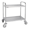 Vogue 2 Tier Flat Pack Trolley St/St - 710Lx405Wx810mmH