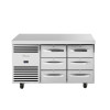 True 2 Section 1/1GN Counter Refrigerator w/6 Drawers TCR1/2-CL-SS-3D-3D(Direct)