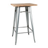 Bolero Bistro Bar Table with Wooden Top Galvanised Steel