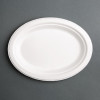 Fiesta Green Oval Bagasse Plate - 12 1/2x10" (Pack 50)
