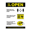 A4 Size We Are Open Sodcial Distancing Shop Guidance Waterproo Poster