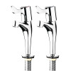 Vogue Pair Necked Pillar Sink Taps - 3" Lever 1/2" High
