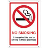 Eng. Against The Law Smoke in Premises - 200x150mm Vinyl sticker