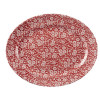 Churchill Vintage Prints Cranberry Oval Dish - 365mm 14 3/8" (Box 6) (Direct)