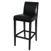 Bolero Faux Leather High Bar Stool with Full Back (Black)