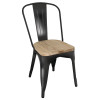 Black Steel Dining Side Chair with Ash (Pack 4)