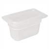 Vogue Polypropylene GN Container 1/9 with Lid 100mm (H) 0.85Ltr (Pack 4)